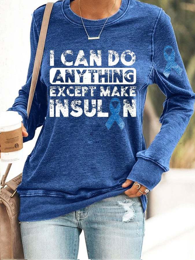 Women's Diabetes Awareness Printed Sweatshirt