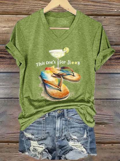 Women's Retro This One'S For Jimmy Print T-Shirt