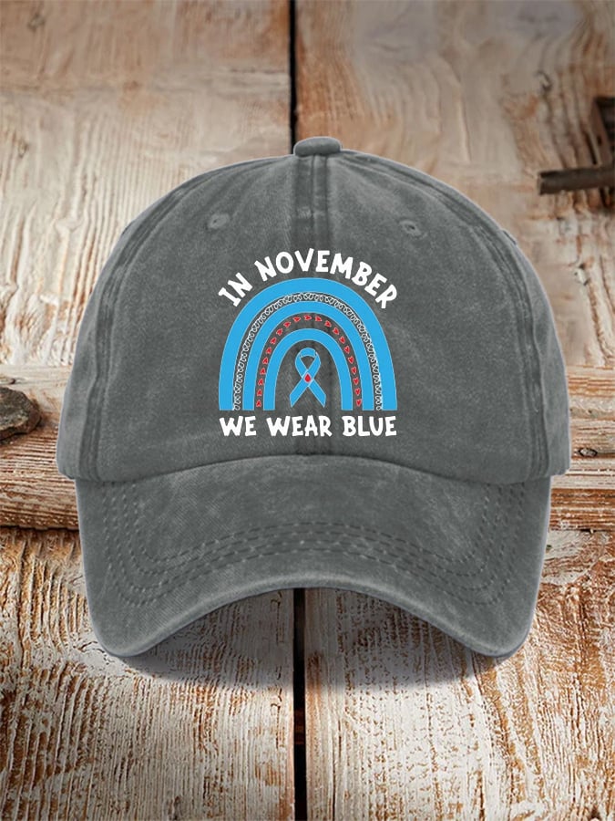 Diabetes Awareness In November We Wear Blue Print Baseball Cap