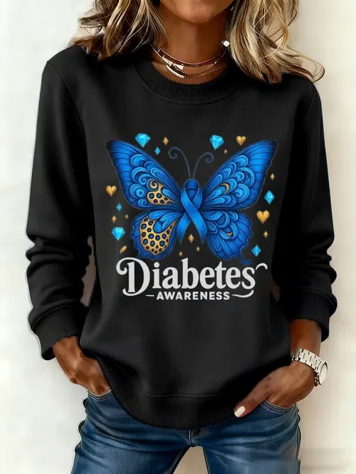 Diabetes Awareness Awareness Art Print Casual Sweatshirt