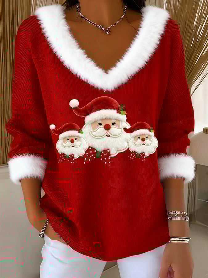 Women's Casual Retro Pink Plaid Fur Collar Top