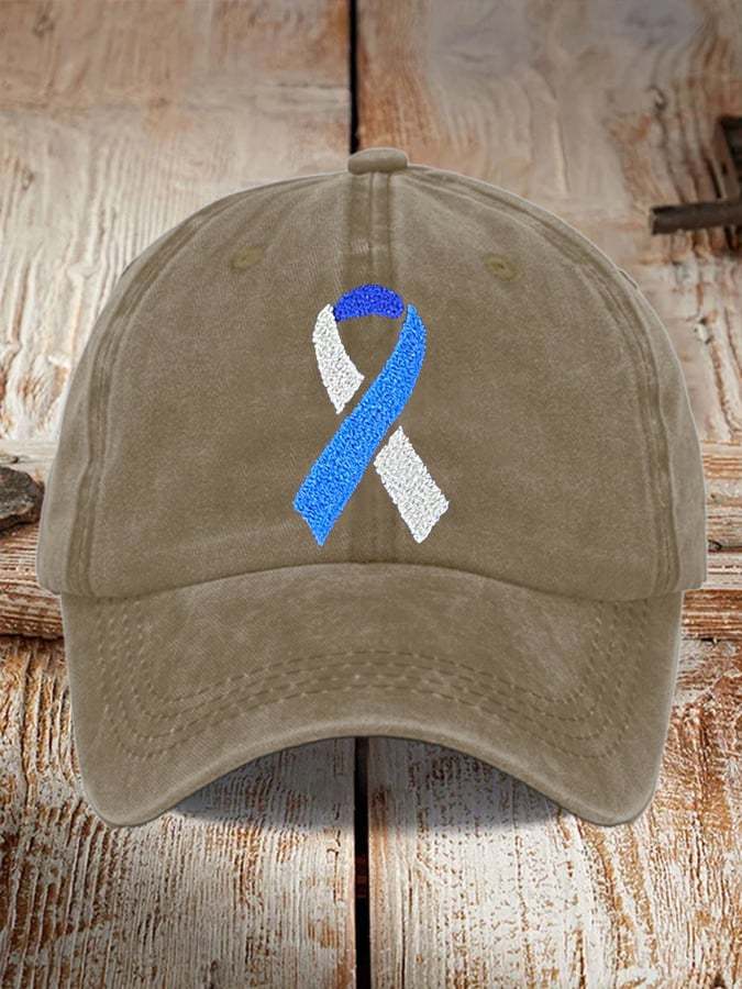 Unisex Printed Diabetes Awareness Washed Distressed Hat
