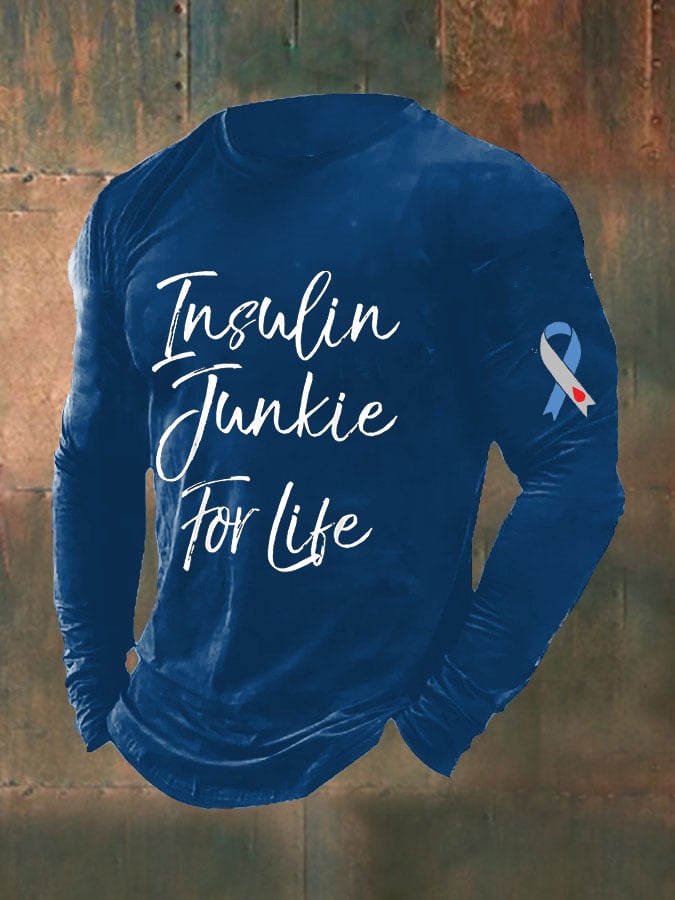 Men's Funny Insulin Junkie for Life Diabetes Awareness Top