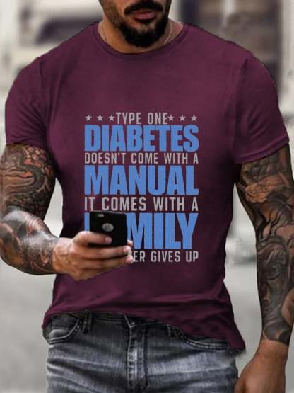 Men's Diabetes Awareness Casual T-Shirt