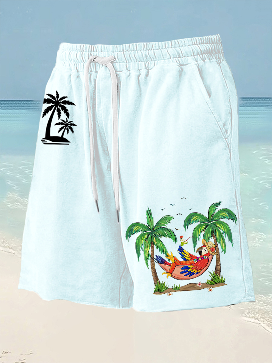 Men's It's 5 O'clock Somewhere Parrot Print Shorts