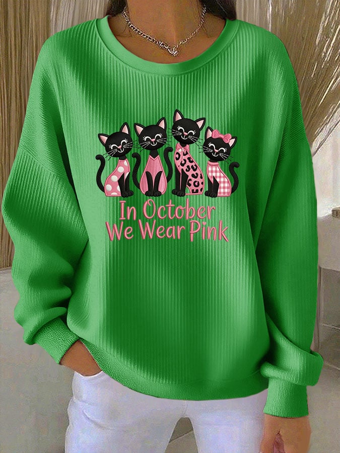 Women'S Adenocarcinoma Print Casual Knit Top