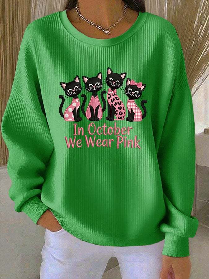 Women'S Adenocarcinoma Print Casual Knit Top