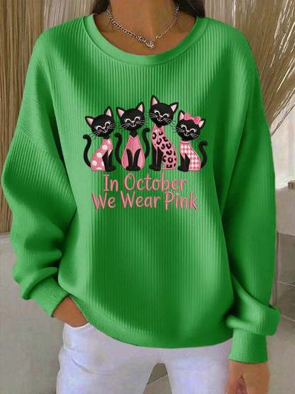 Women'S Adenocarcinoma Print Casual Knit Top