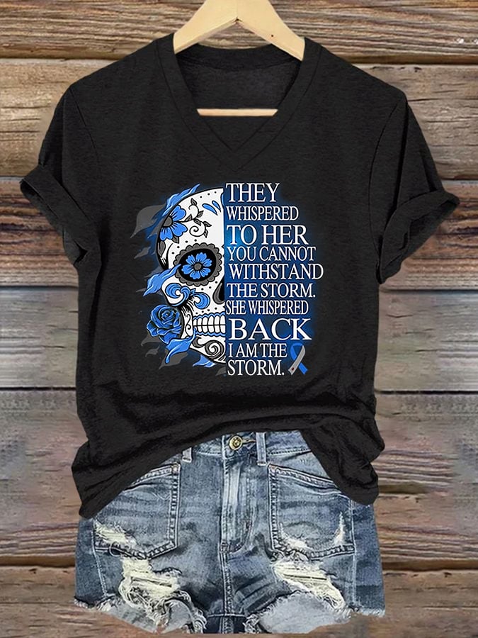 Women's Diabetes Awareness Print Casual T-shirt