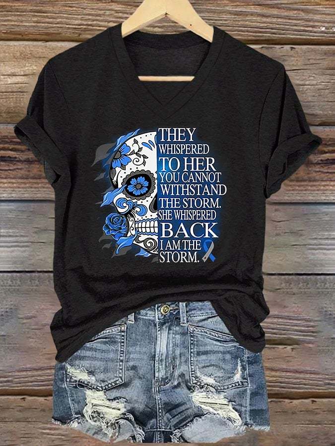 Women's Diabetes Awareness Print Casual T-shirt