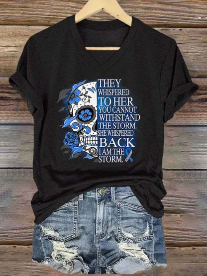 Women's Diabetes Awareness Print Casual T-shirt