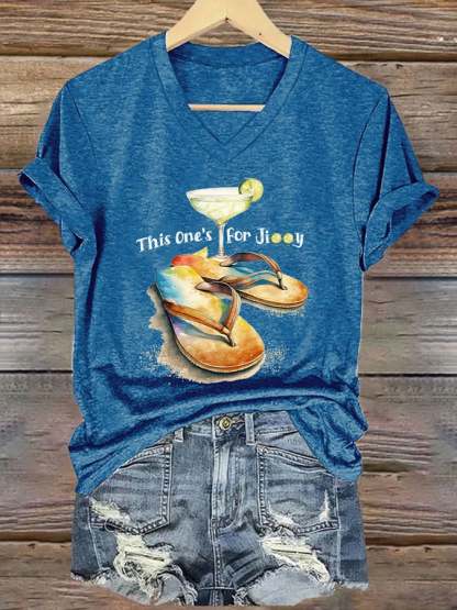 Women's Retro This One'S For Jimmy Print T-Shirt