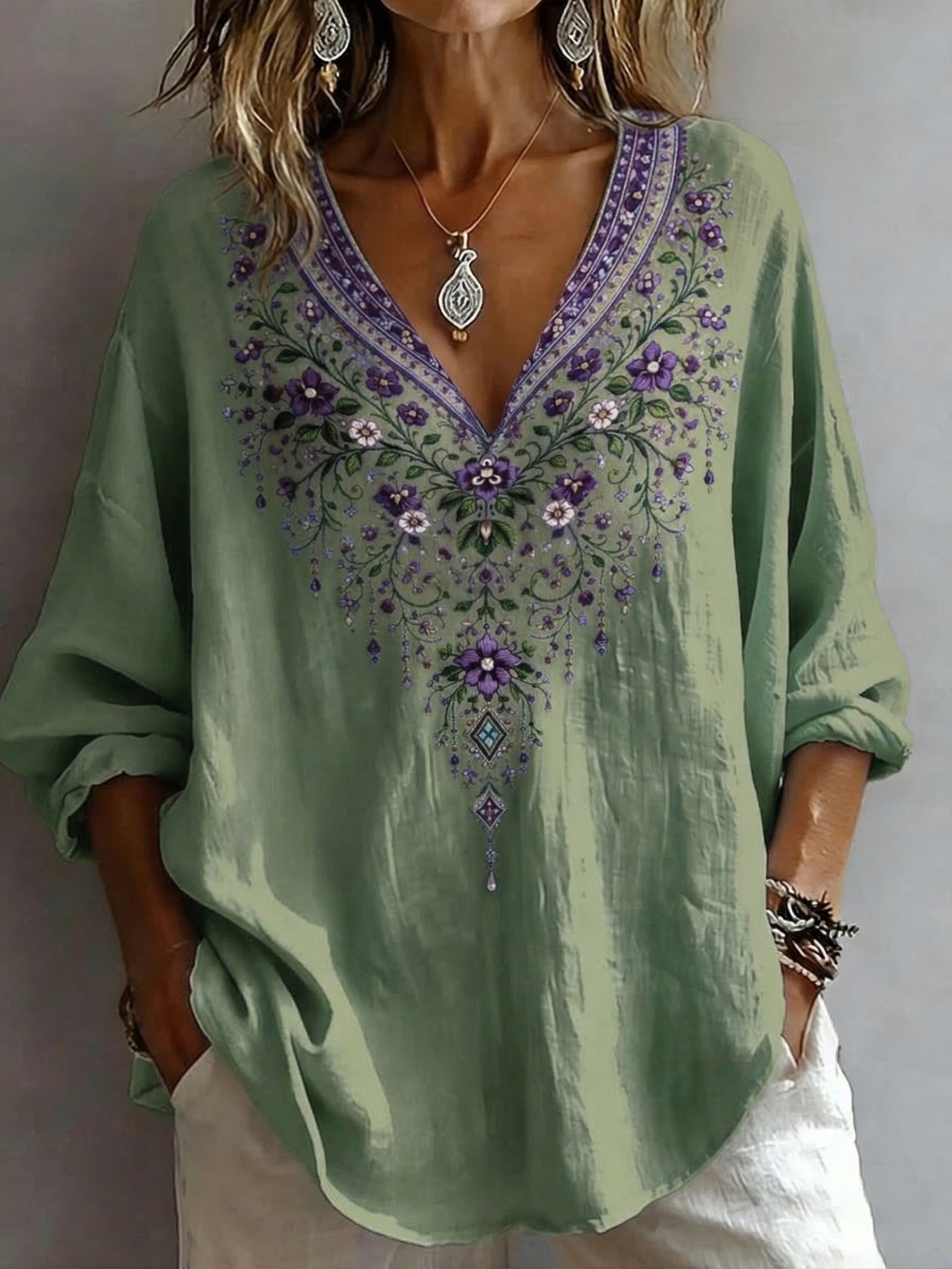 Women's Retro Casual Early Spring Shirt