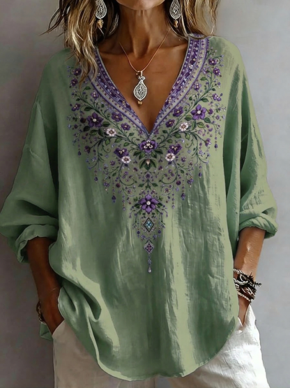 Women's Retro Casual Early Spring Shirt