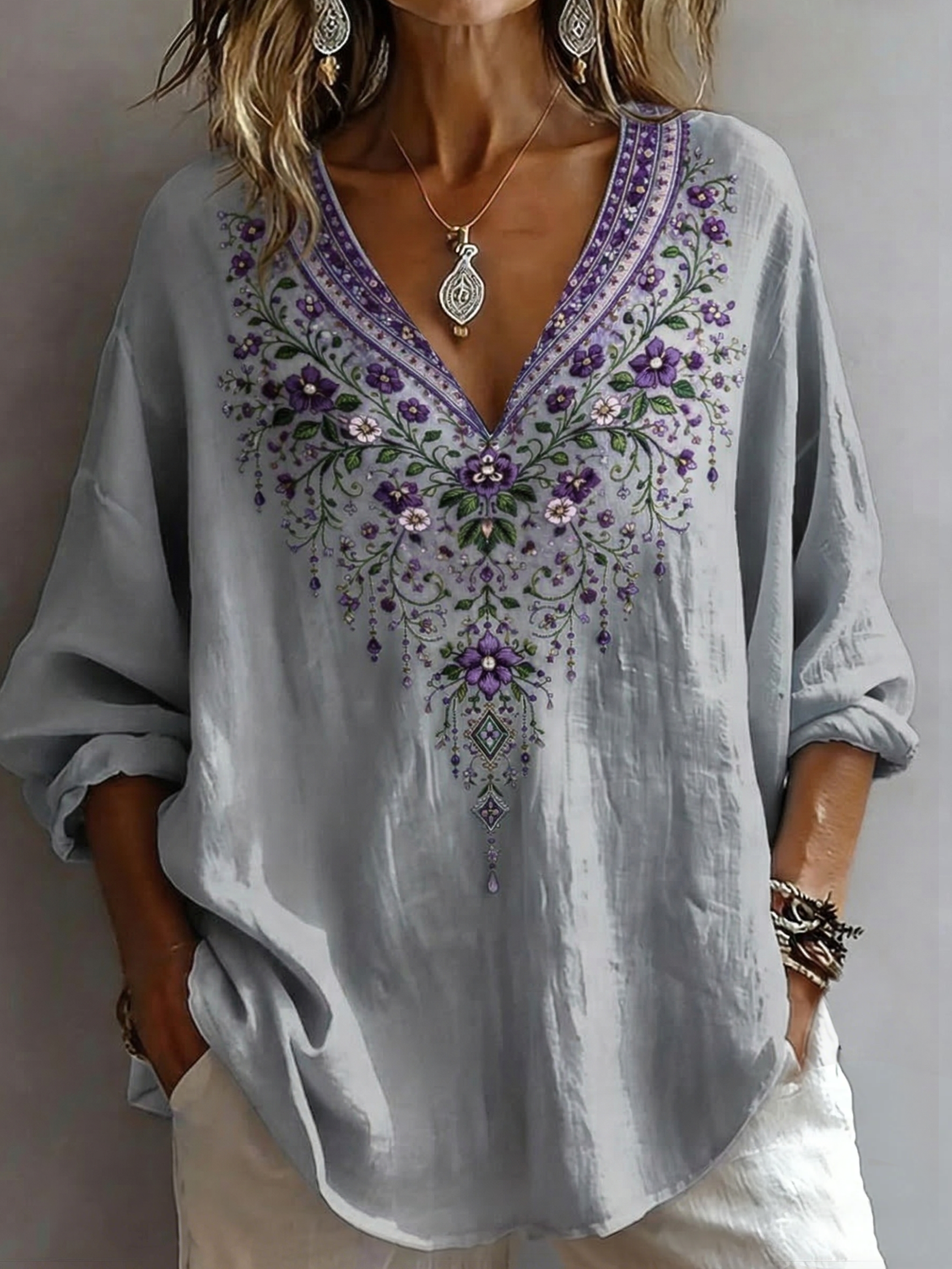 Women's Retro Casual Early Spring Shirt