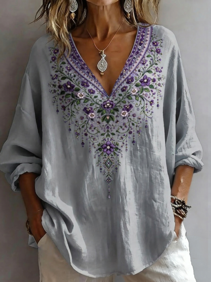 Women's Retro Casual Early Spring Shirt