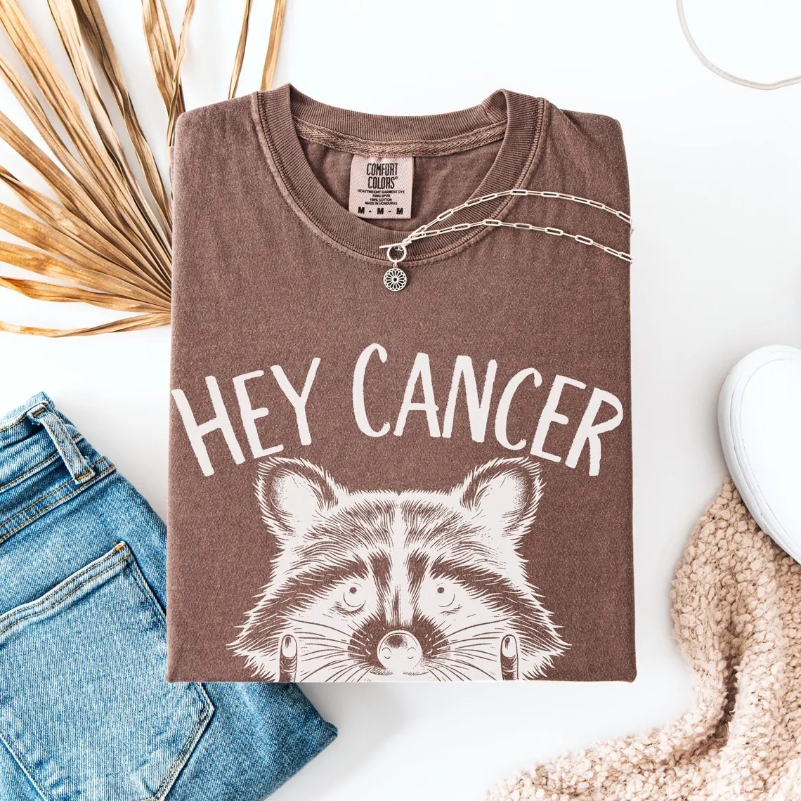 Women'S Casual Fuck You Cancer Racoon Comfort Colors Shirt Gift