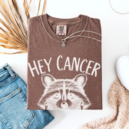 Women'S Casual Fuck You Cancer Racoon Comfort Colors Shirt Gift