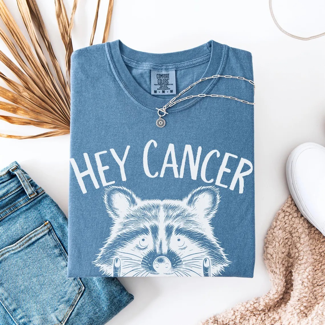 Women'S Casual Fuck You Cancer Racoon Comfort Colors Shirt Gift