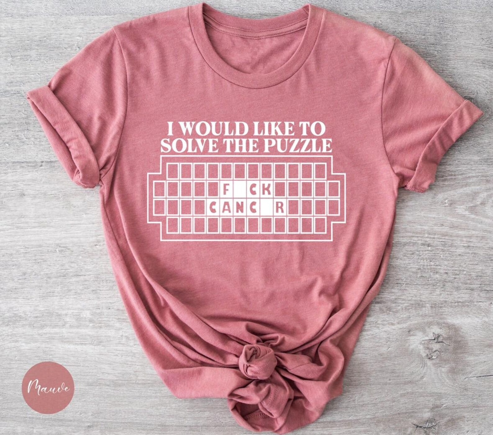 Women'S Casual Fuck Cancer Puzzle Shirt Based Print T Shirt