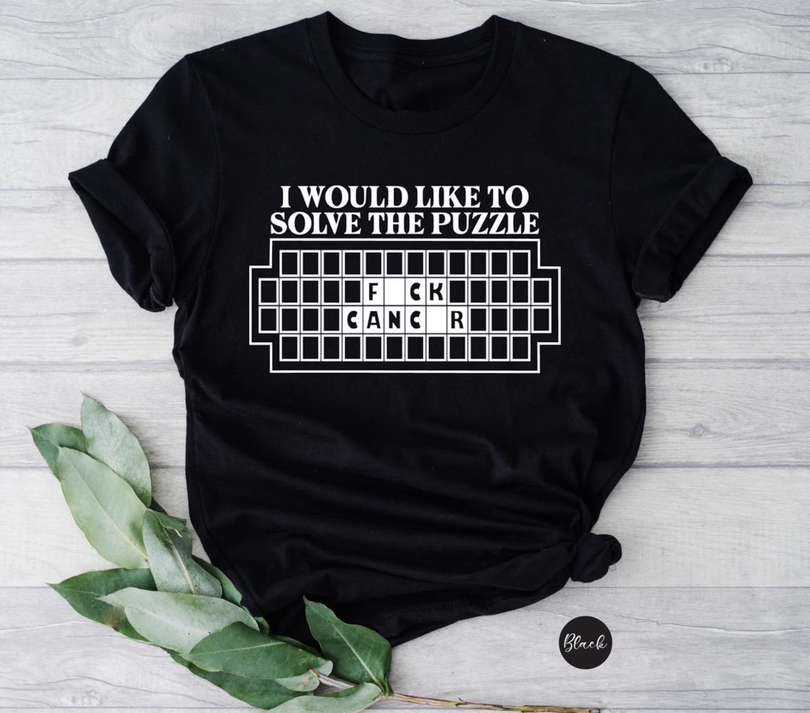 Women'S Casual Fuck Cancer Puzzle Shirt Based Print T Shirt