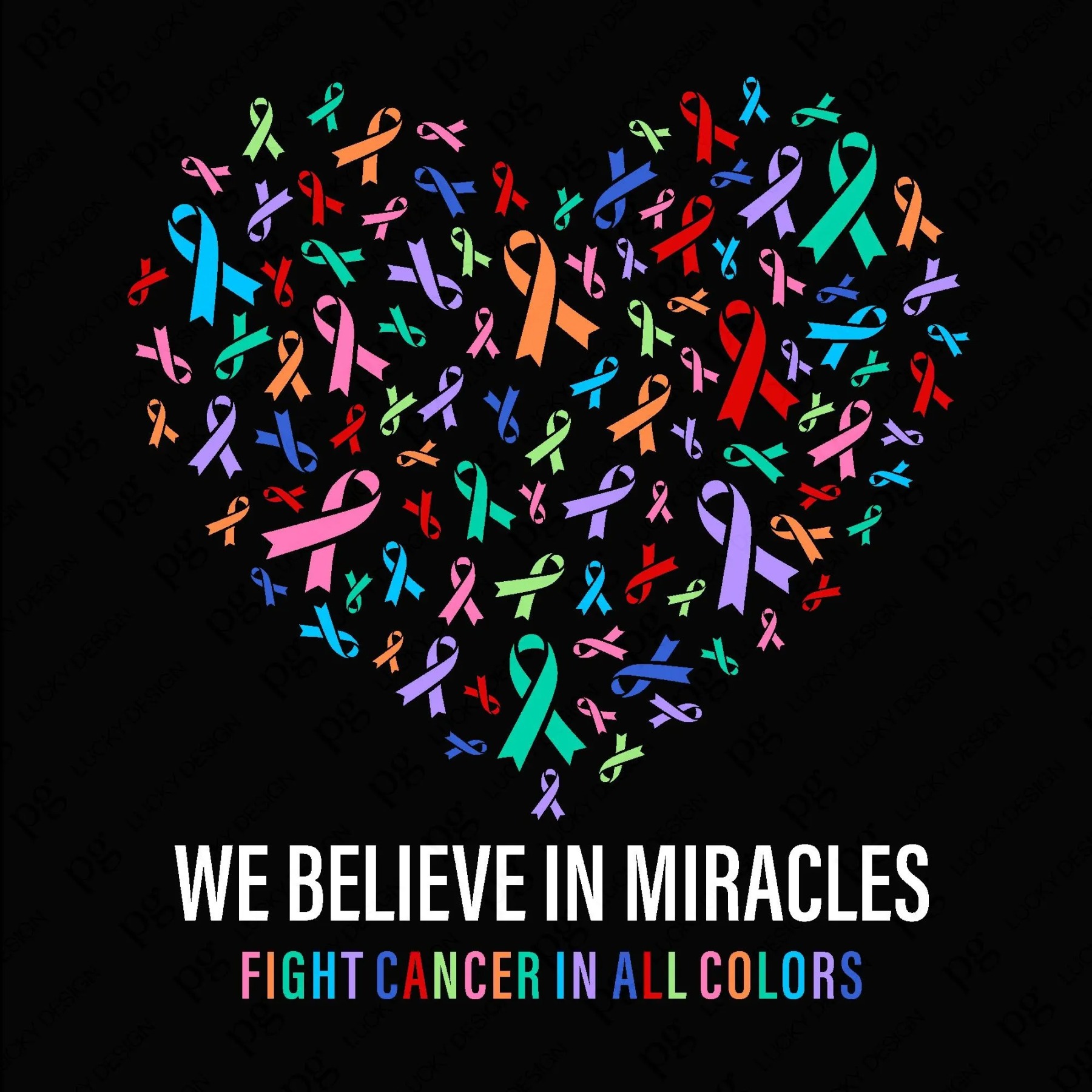 Women's We Believe in Miracles Fight Cancer In All Colors Casual Long Sleeve T-Shirt