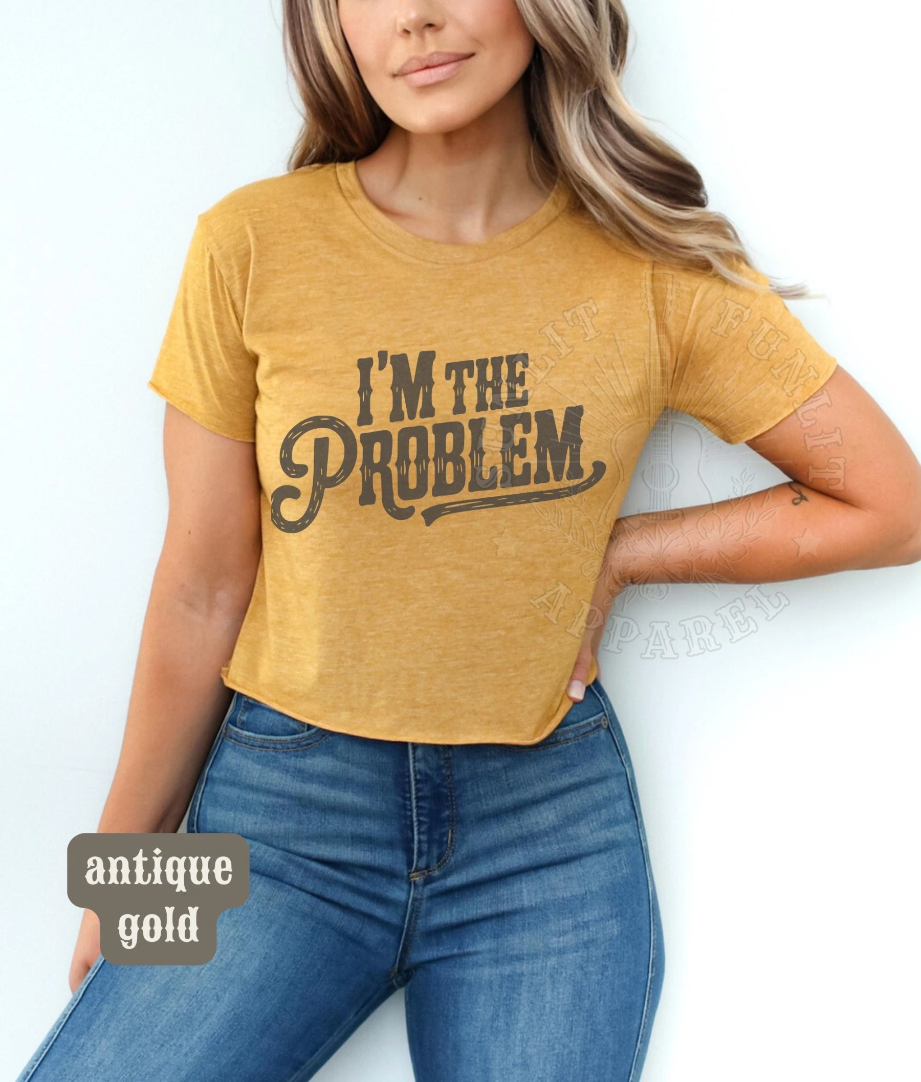Women's I'm The Problem Wallen Cropped Tee, Country Crop Top