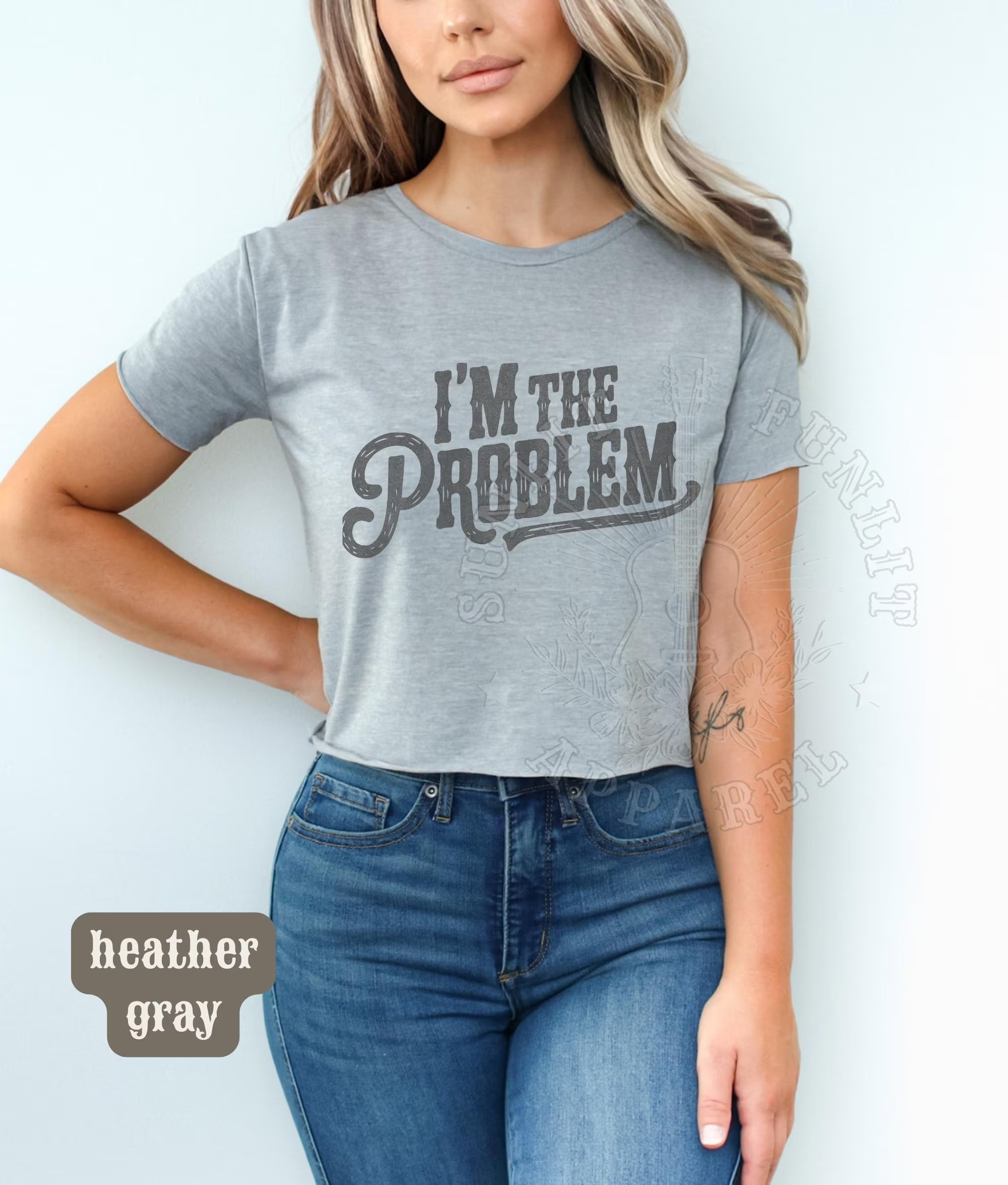 Women's I'm The Problem Wallen Cropped Tee, Country Crop Top