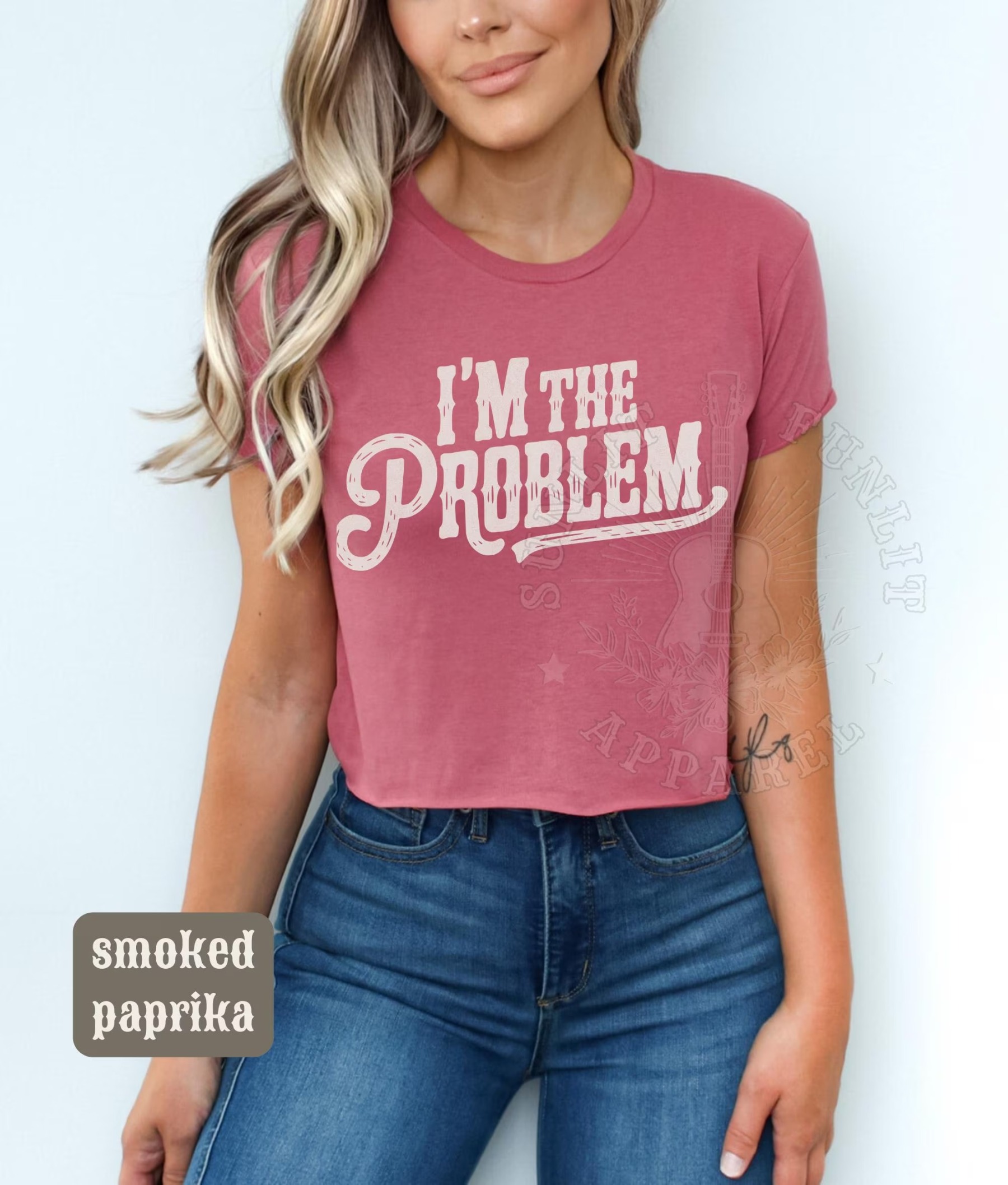 Women's I'm The Problem Wallen Cropped Tee, Country Crop Top