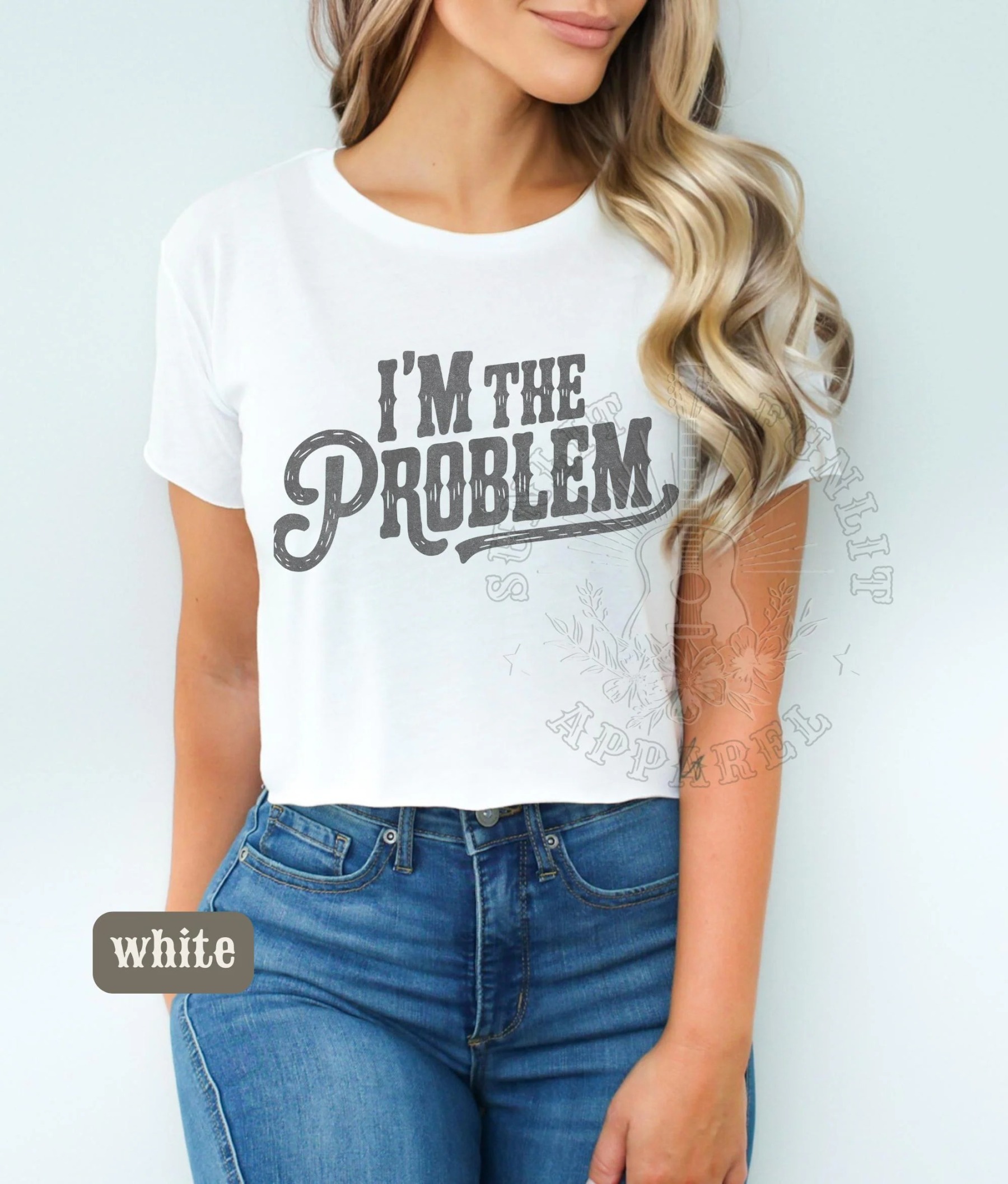 Women's I'm The Problem Wallen Cropped Tee, Country Crop Top