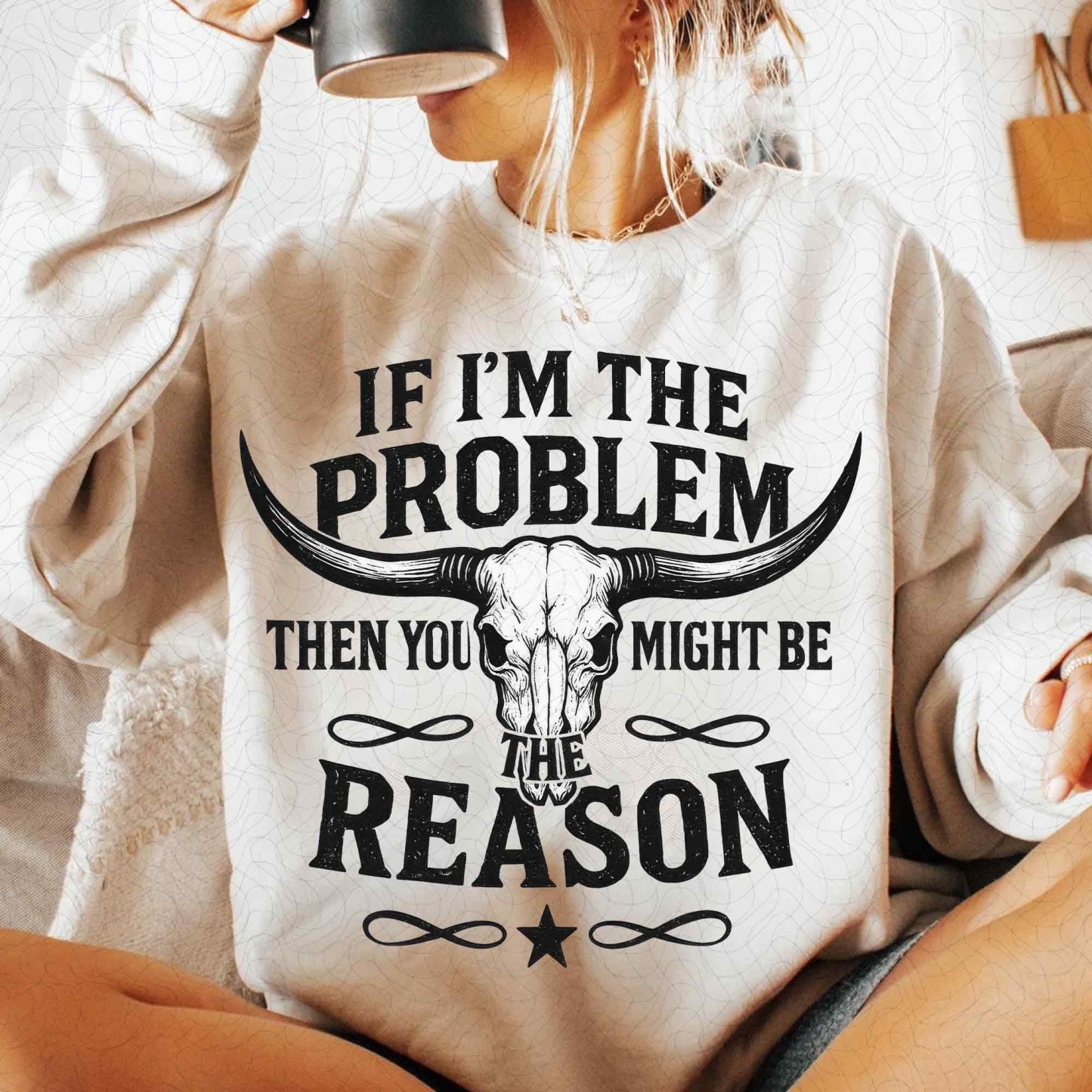 Women's If I'm The Problem Then You Might Be The Reason Printed Short-Sleeved T-Shirt