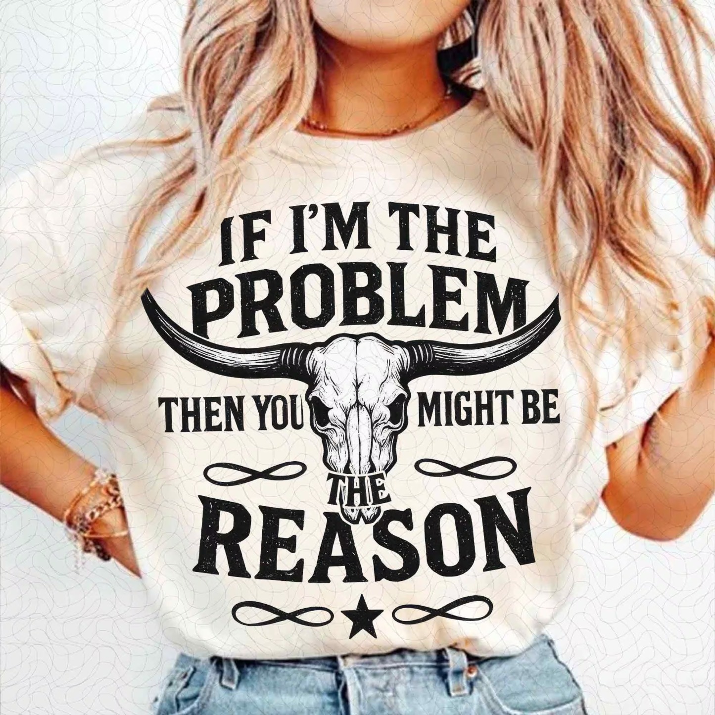 Women's If I'm The Problem Then You Might Be The Reason Printed Short-Sleeved T-Shirt