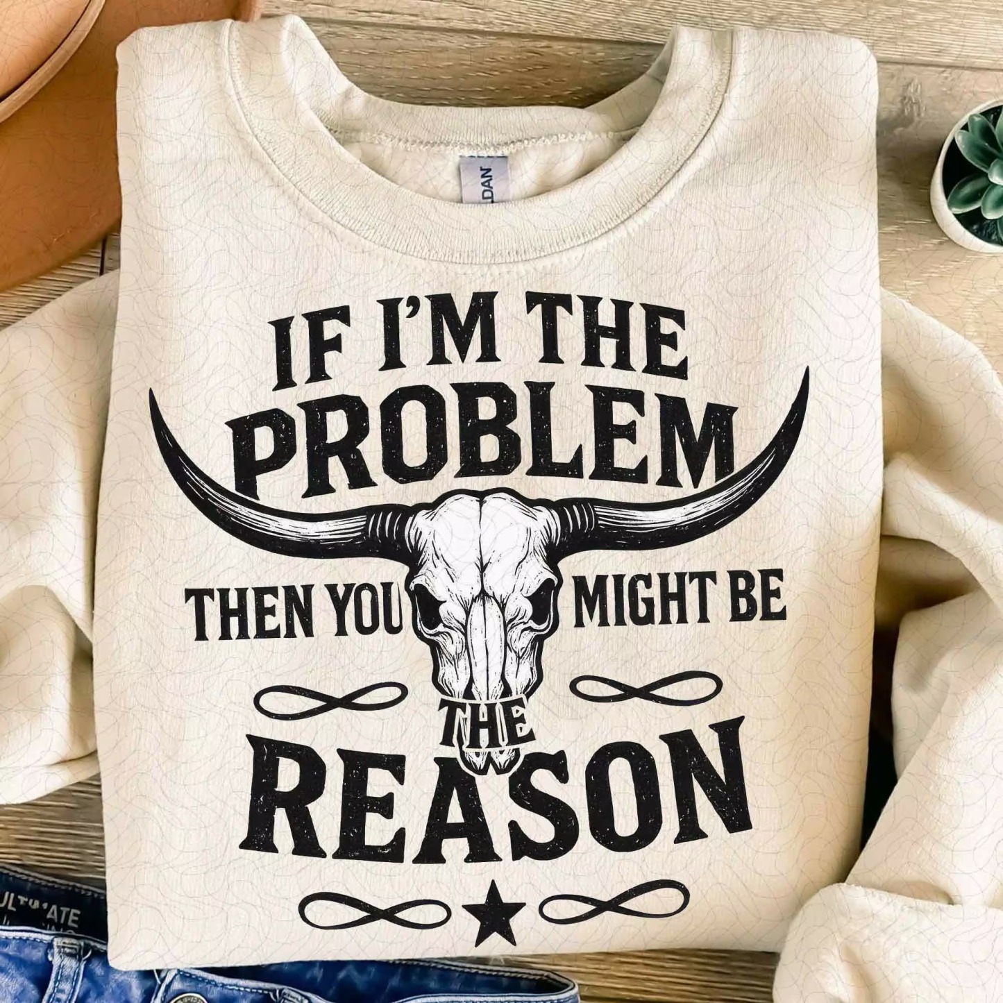 Women's If I'm The Problem Then You Might Be The Reason Printed Short-Sleeved T-Shirt