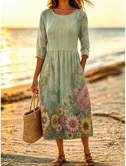 Women's Midi Dress Sundress Casual Dress Summer Dress