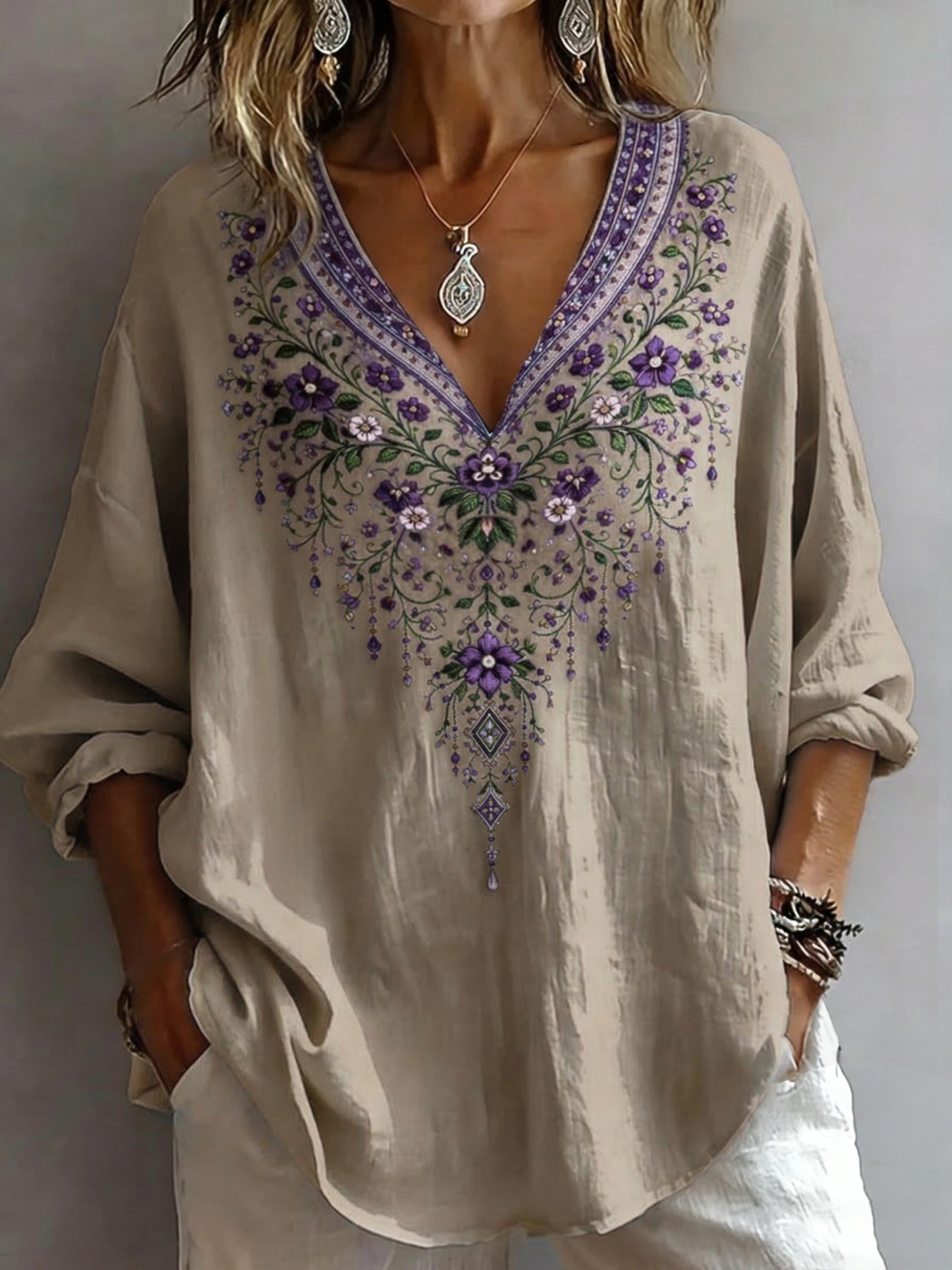 Women's Retro Casual Early Spring Shirt