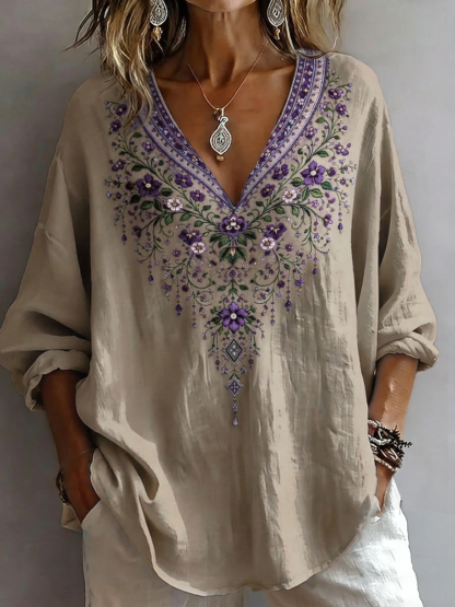 Women's Retro Casual Early Spring Shirt