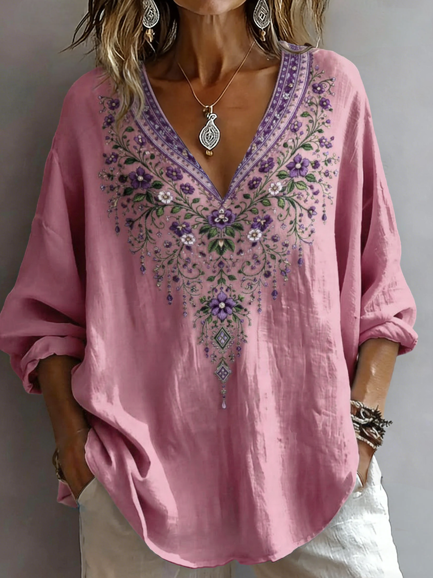 Women's Retro Casual Early Spring Shirt