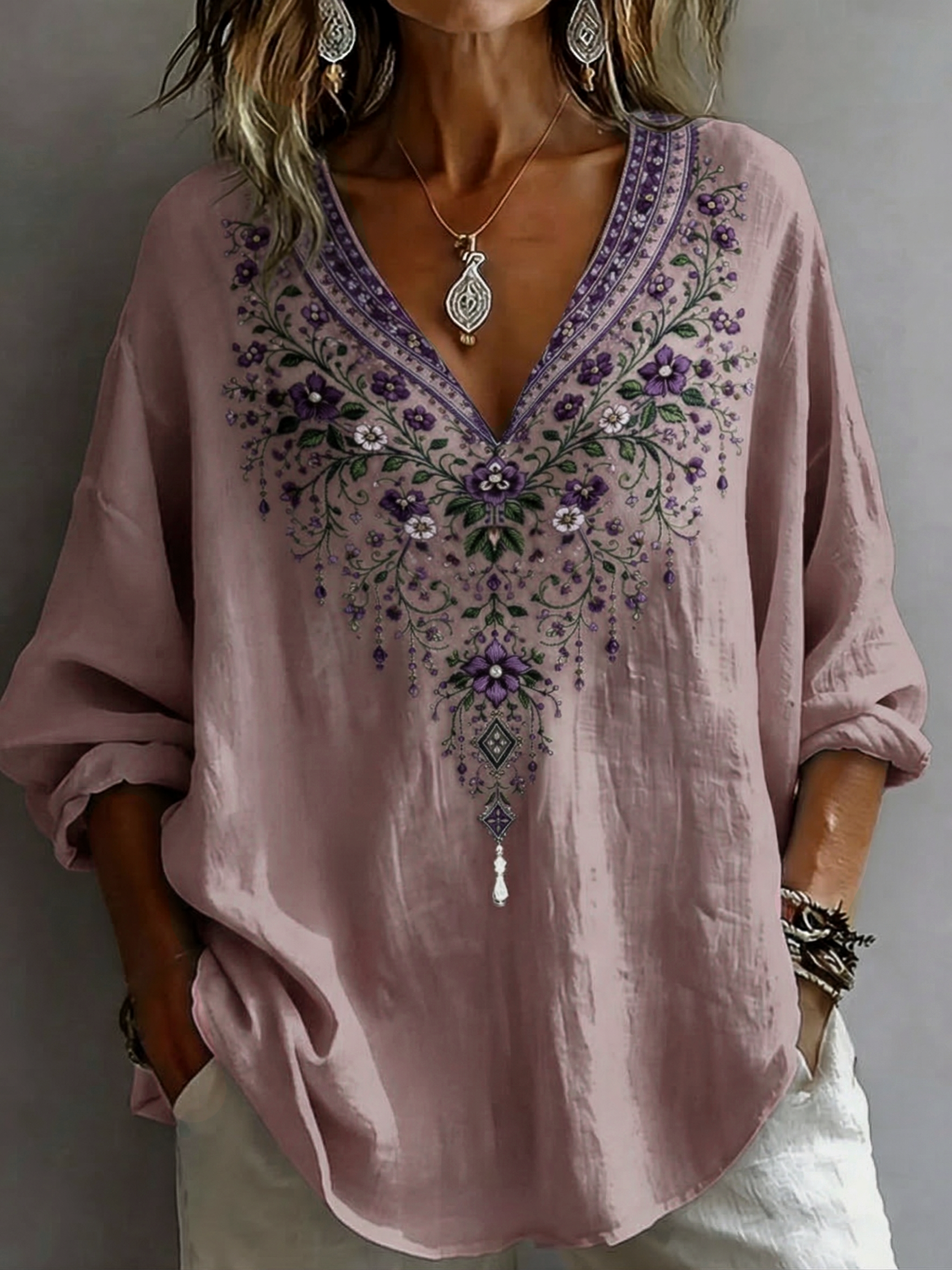 Women's Retro Casual Early Spring Shirt