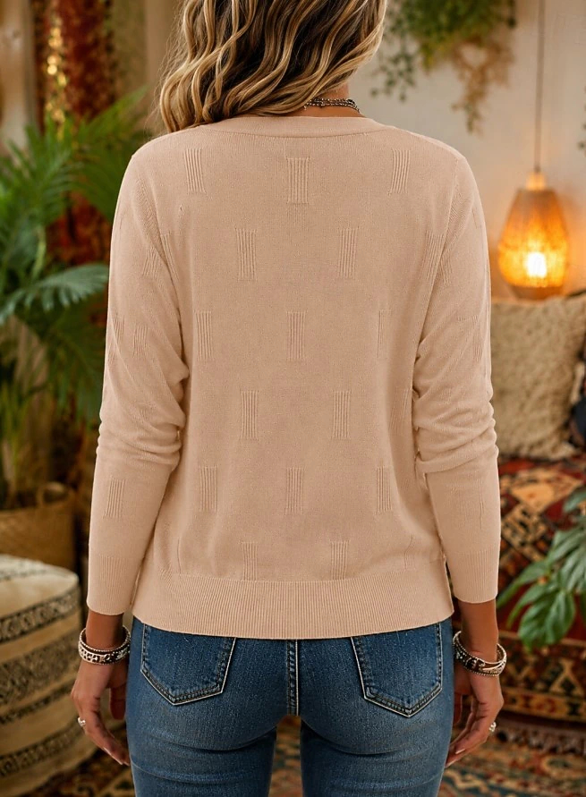 Women's Sweater Elegant Vacation Daily Long Sleeve V Neck Regular Tops