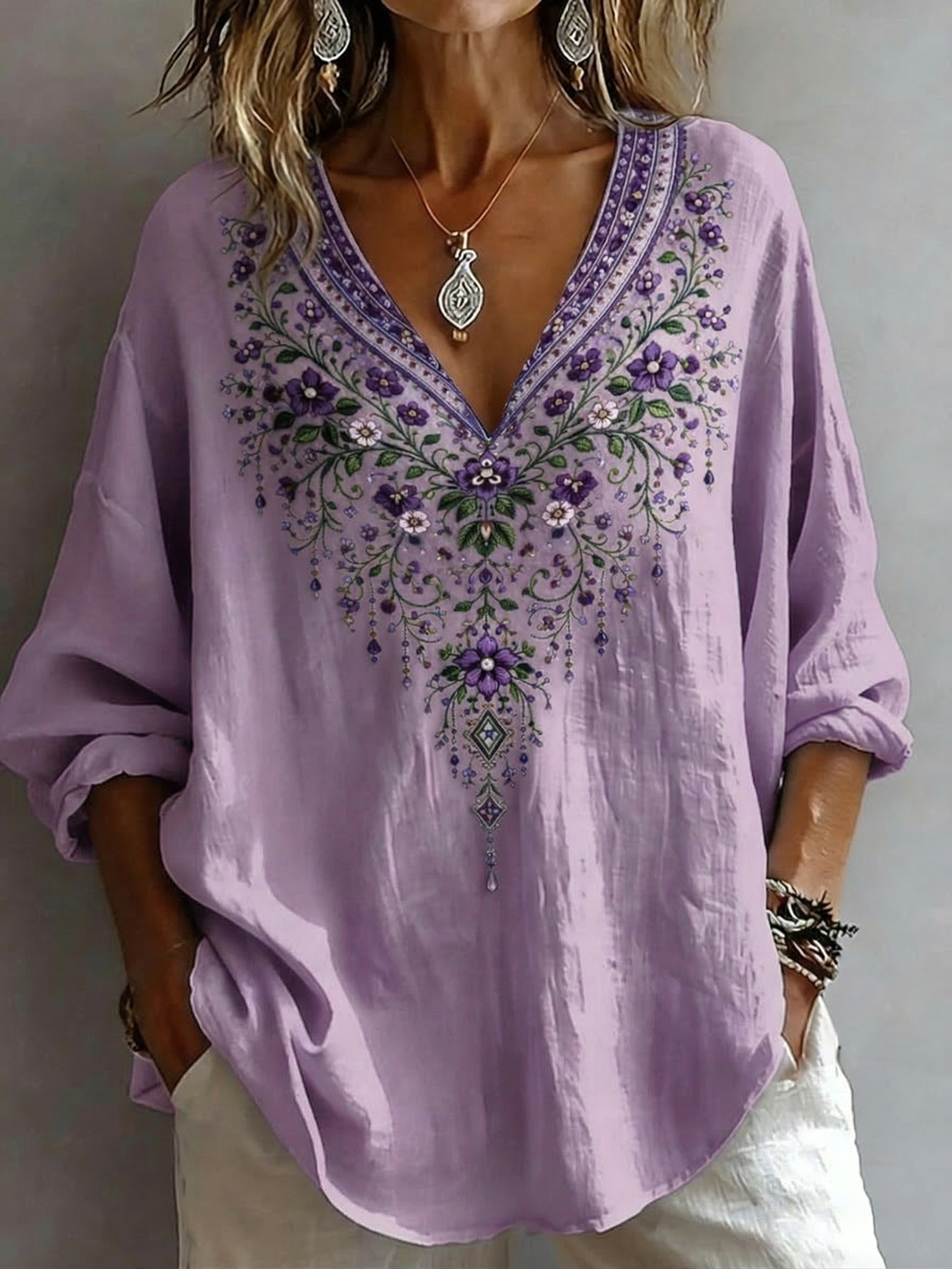 Women's Retro Casual Early Spring Shirt