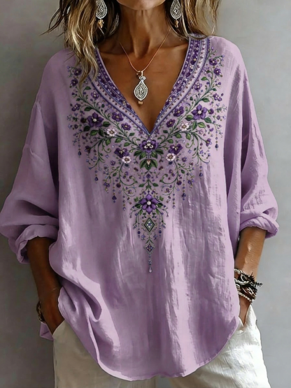 Women's Retro Casual Early Spring Shirt