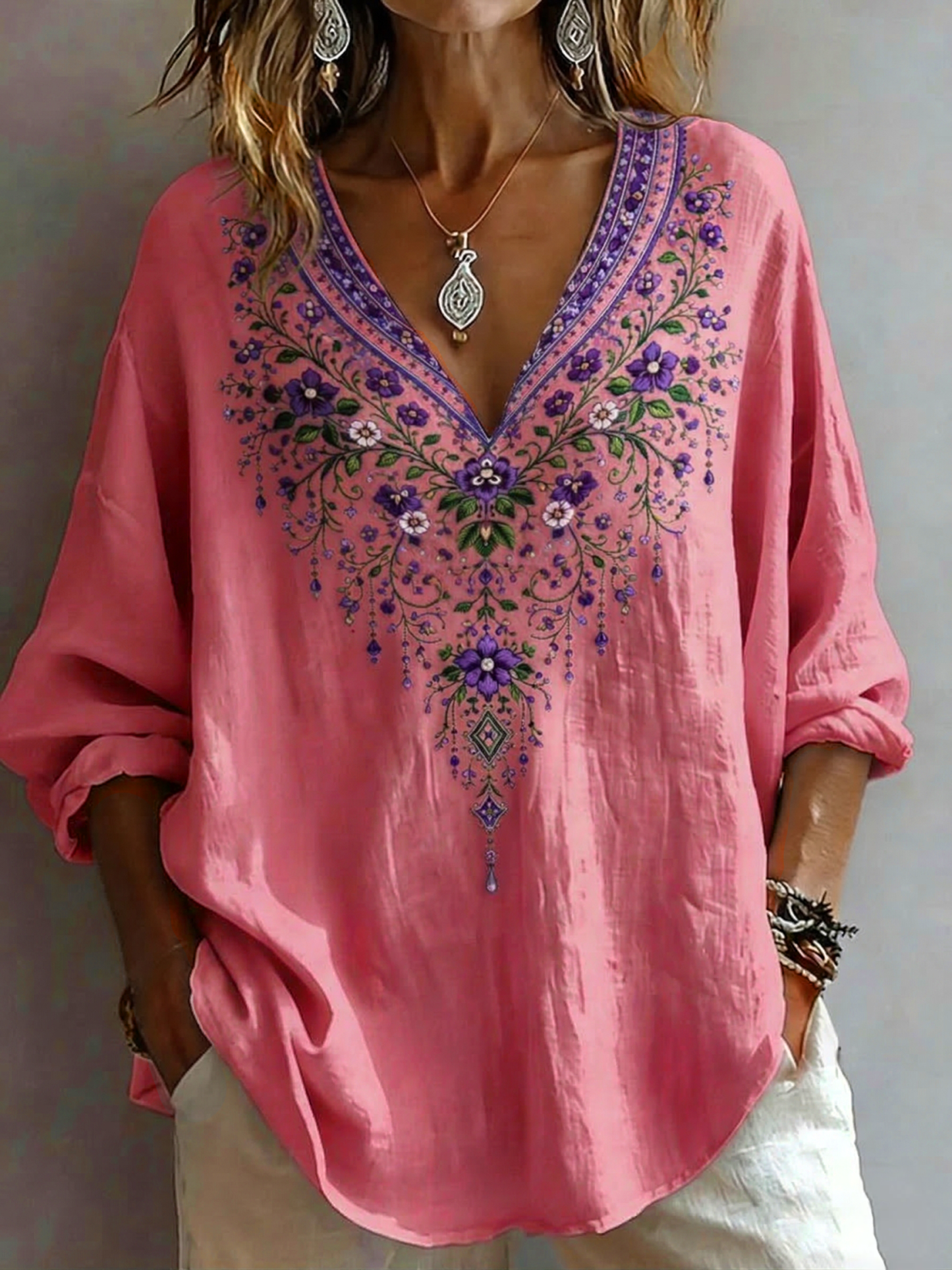 Women's Retro Casual Early Spring Shirt