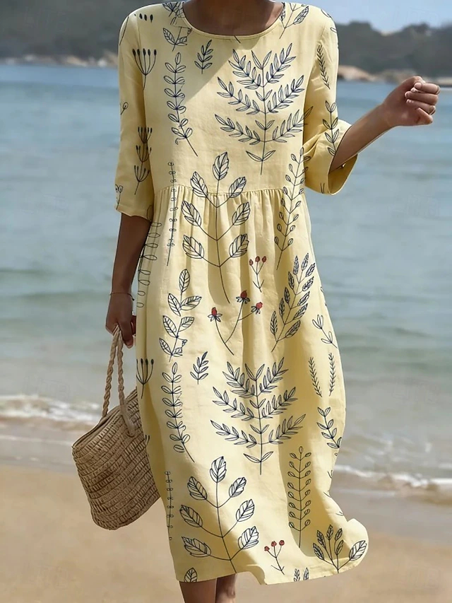 Women's Sundress Vacation Casual Beach Going out Regular Fit Floral Graphic Midi Dress