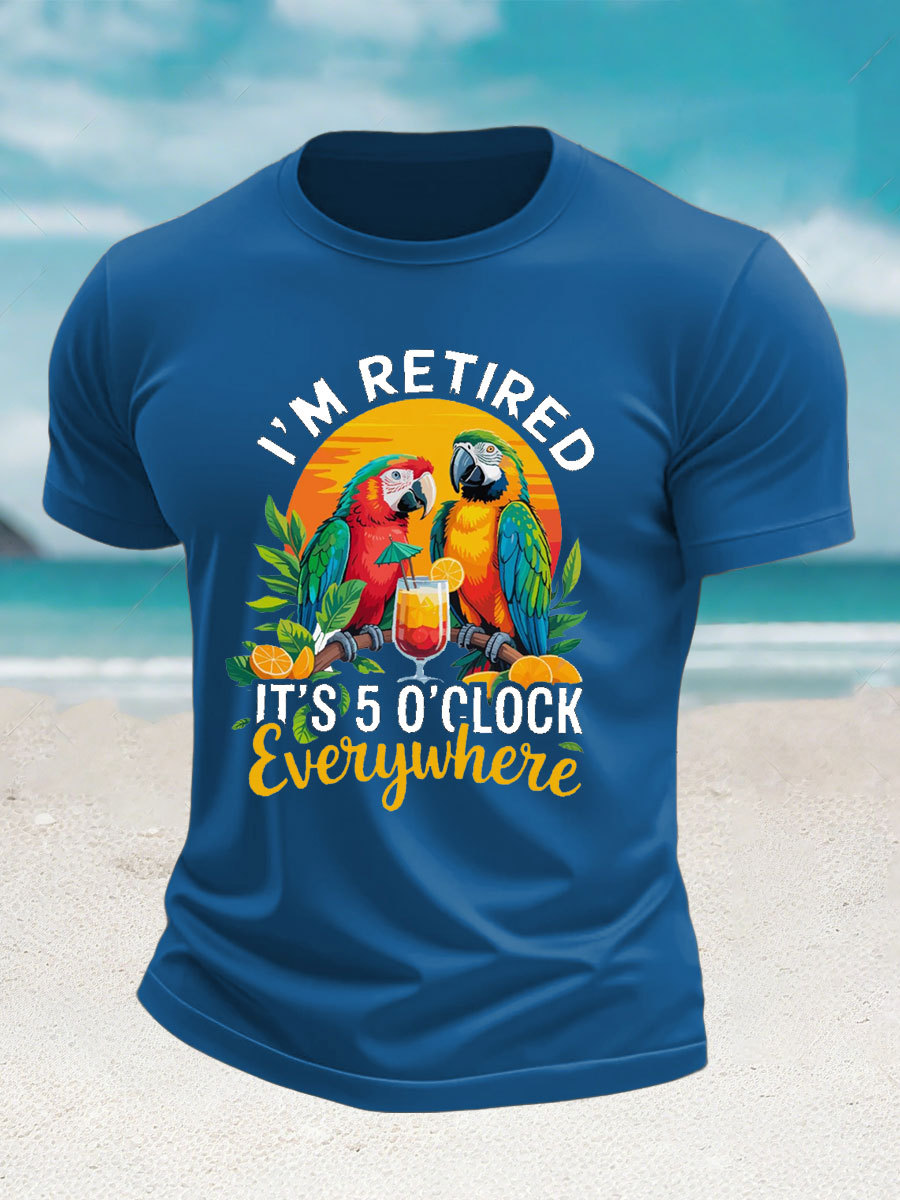 Men's Jimmy Buffett Day imitation cotton short-sleeved T-shirt