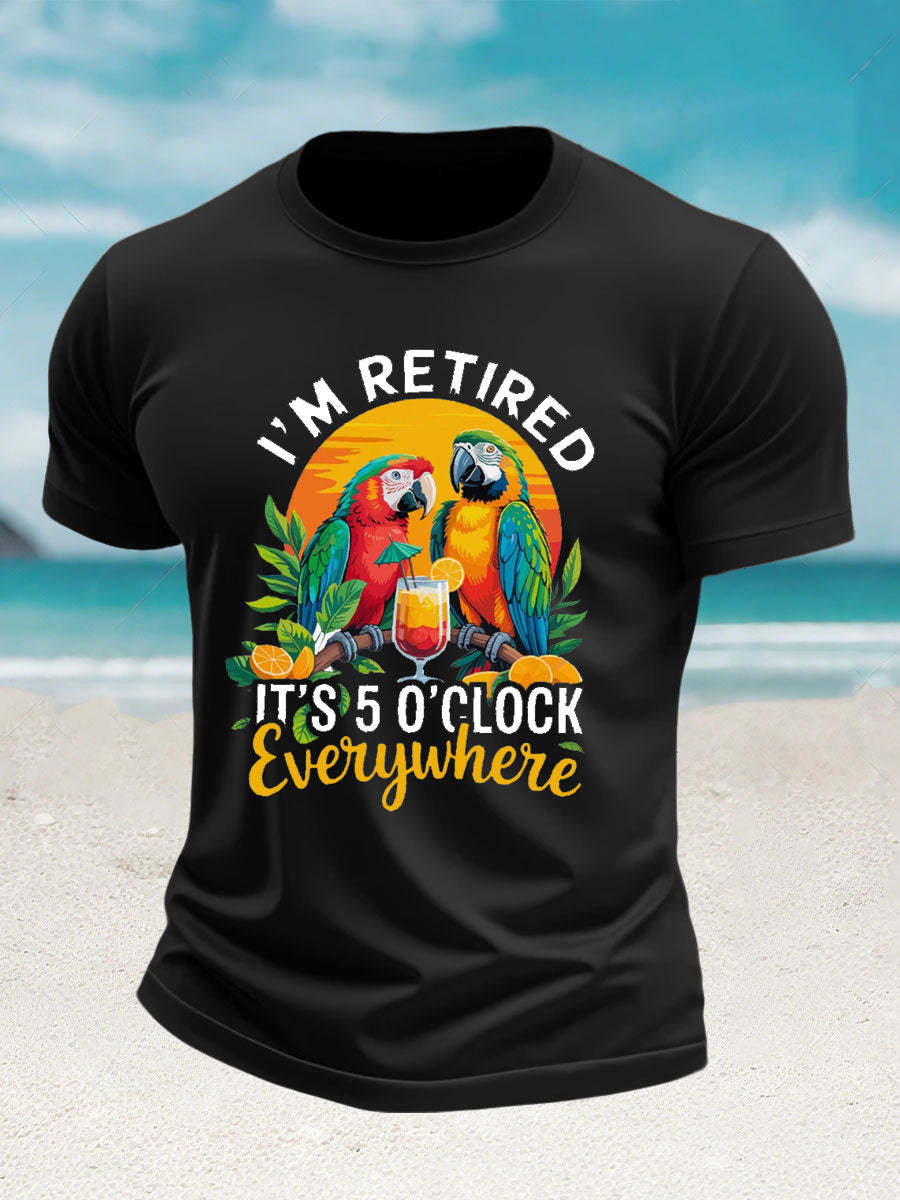 Men's Jimmy Buffett Day imitation cotton short-sleeved T-shirt