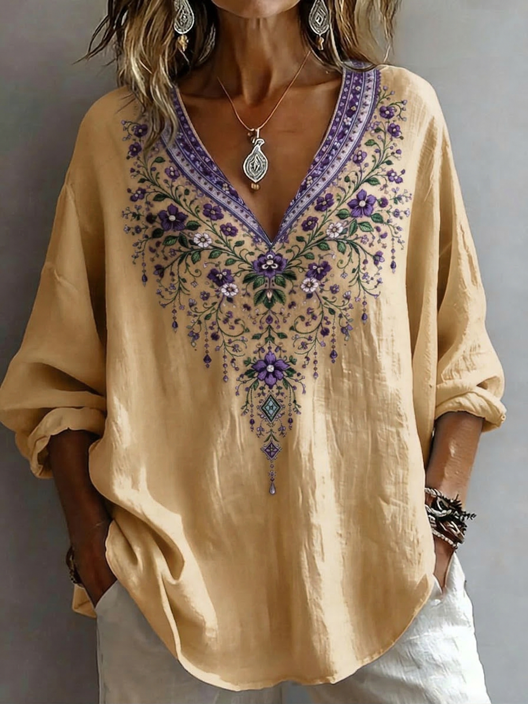 Women's Retro Casual Early Spring Shirt