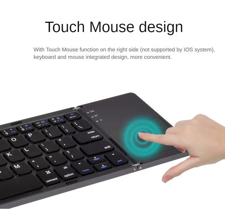 bi fold   wireless foldable keyboard   silent ultra thin portable keyboard three systems universal details 3