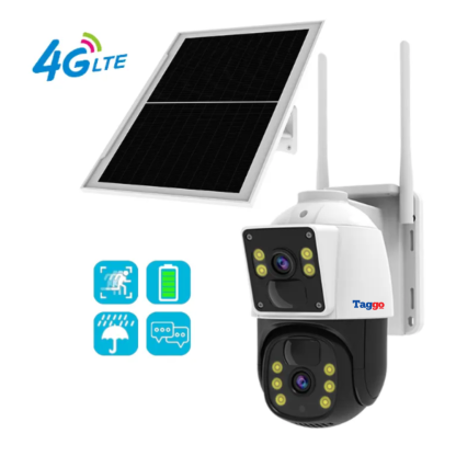 Camera de supraveghere cu incarcare solara. 4G. cu  Lentila Dubla. Baterie 10.000mAh. Consum redus de energie. Rezistanta la apa IP65