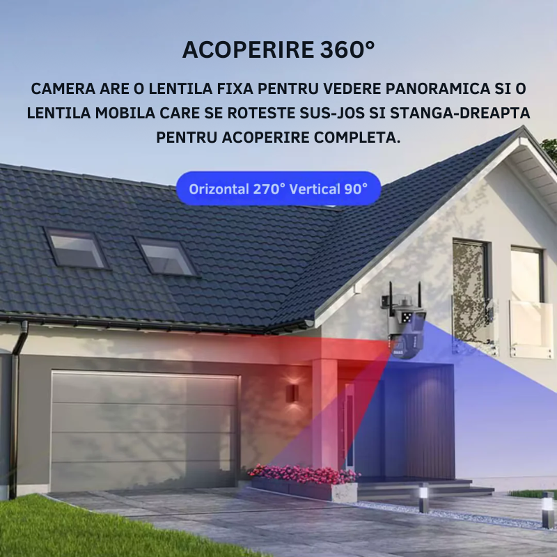 Camera de Supraveghere Solara 4G Cartela SIM 4K . Panou Solar 14W. Rezistenta La Apa IP 66. Control din aplicatie