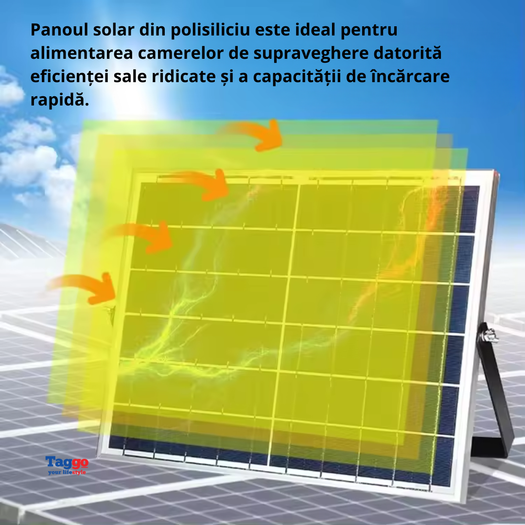 Panou solar 80W cu acumulatori inclusi de 40Ah. pentru camere de supraveghere. iesire 12V